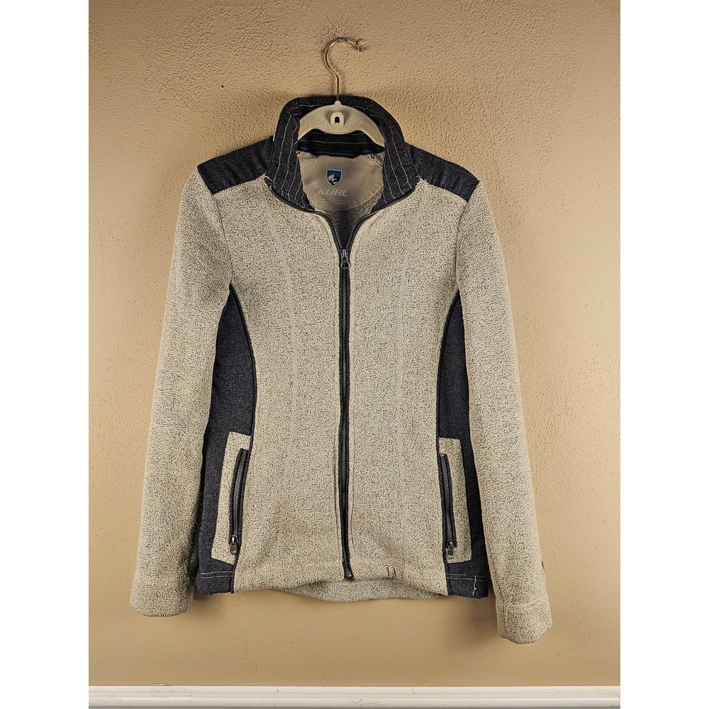 Kuhl Womens Beige Gray Alfpaca Fleece Full Zip Jacket XS